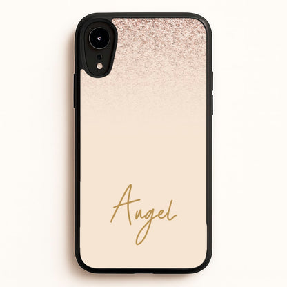 Peach Glitter Personalised Name  - Personalised Phone Case for iPhone XR