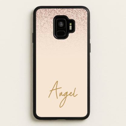 Peach Glitter Personalised Name  - Personalised Phone Case for Galaxy S9