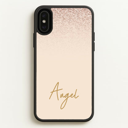 Peach Glitter Personalised Name  - Personalised Phone Case for iPhone XS Max