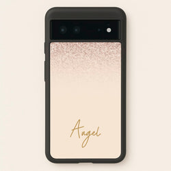 Peach Glitter Personalised Name  - Personalised Phone Case for Google Pixel 6