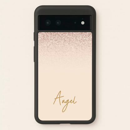 Peach Glitter Personalised Name  - Personalised Phone Case for Google Pixel 6