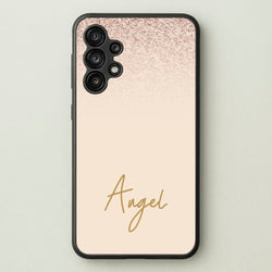 Peach Glitter Personalised Name  - Personalised Phone Case for Galaxy A13