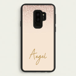 Peach Glitter Personalised Name  - Personalised Phone Case for Galaxy S9 Plus