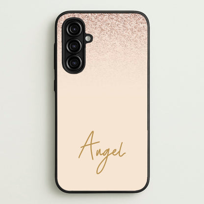 Peach Glitter Personalised Name  - Personalised Phone Case for Galaxy A16