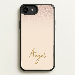 Peach Glitter Personalised Name  - Personalised Phone Case for iPhone 6 Plus / 7 Plus / 8 Plus