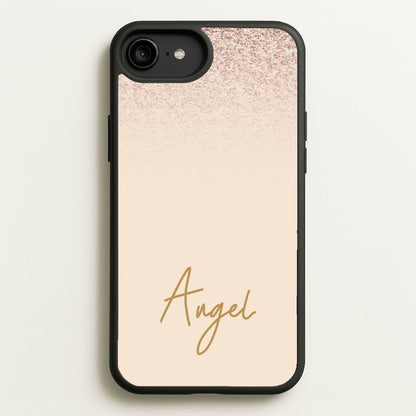 Peach Glitter Personalised Name  - Personalised Phone Case for iPhone 6 Plus / 7 Plus / 8 Plus