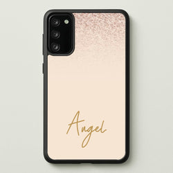 Peach Glitter Personalised Name  - Personalised Phone Case for Galaxy A41