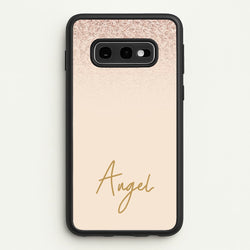 Peach Glitter Personalised Name  - Personalised Phone Case for Galaxy S10e