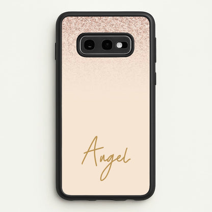 Peach Glitter Personalised Name  - Personalised Phone Case for Galaxy S10e