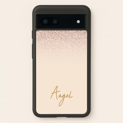 Peach Glitter Personalised Name  - Personalised Phone Case for Google Pixel 6a