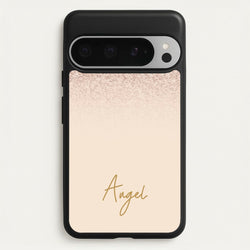 Peach Glitter Personalised Name  - Personalised Phone Case for Google Pixel 9 Pro XL
