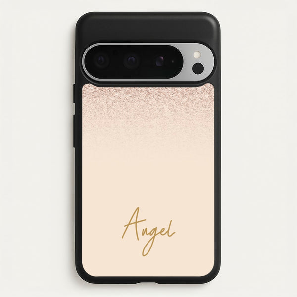 Peach Glitter Personalised Name  - Personalised Phone Case for Google Pixel 9 Pro XL