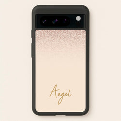 Peach Glitter Personalised Name  - Personalised Phone Case for Google Pixel 8 Pro