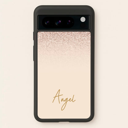Peach Glitter Personalised Name  - Personalised Phone Case for Google Pixel 8 Pro