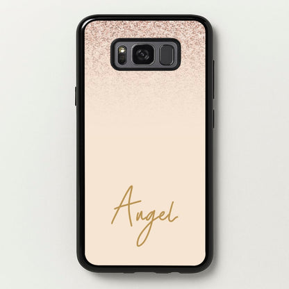 Peach Glitter Personalised Name  - Personalised Phone Case for Galaxy S8