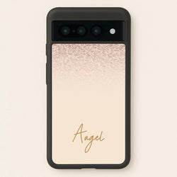 Peach Glitter Personalised Name  - Personalised Phone Case for Google Pixel 7 Pro