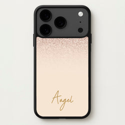 Peach Glitter Personalised Name Phone Case for iPhone 17 Pro Max