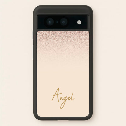 Peach Glitter Personalised Name  - Personalised Phone Case for Google Pixel 8