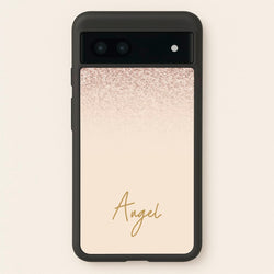 Peach Glitter Personalised Name  - Personalised Phone Case for Google Pixel 7a