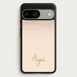 Peach Glitter Personalised Name  - Personalised Phone Case for Google Pixel 9 / 9 Pro