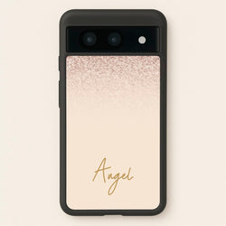 Peach Glitter Personalised Name  - Personalised Phone Case for Google Pixel 8a