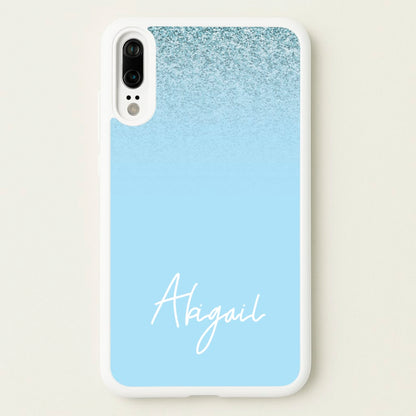 Blue Glitter Personalised Name  - Personalised Phone Case for Huawei P20