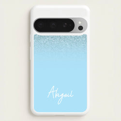 Blue Glitter Personalised Name  - Personalised Phone Case for Google Pixel 9 Pro XL