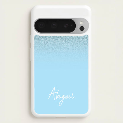 Blue Glitter Personalised Name  - Personalised Phone Case for Google Pixel 9 Pro XL
