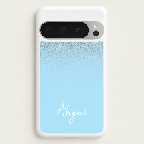 Blue Glitter Personalised Name  - Personalised Phone Case for Google Pixel 9 Pro XL