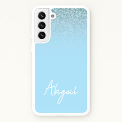 Blue Glitter Personalised Name  - Personalised Phone Case for Galaxy S21FE