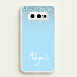 Blue Glitter Personalised Name  - Personalised Phone Case for Galaxy S10e