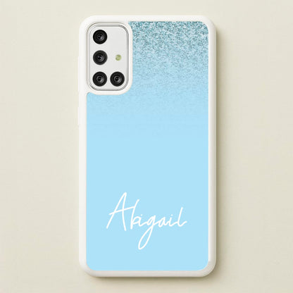 Blue Glitter Personalised Name  - Personalised Phone Case for Galaxy A71