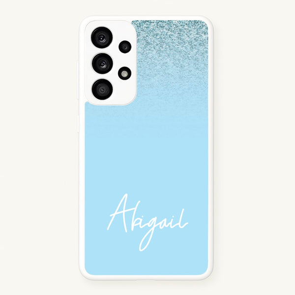 Blue Glitter Personalised Name  - Personalised Phone Case for Galaxy A33