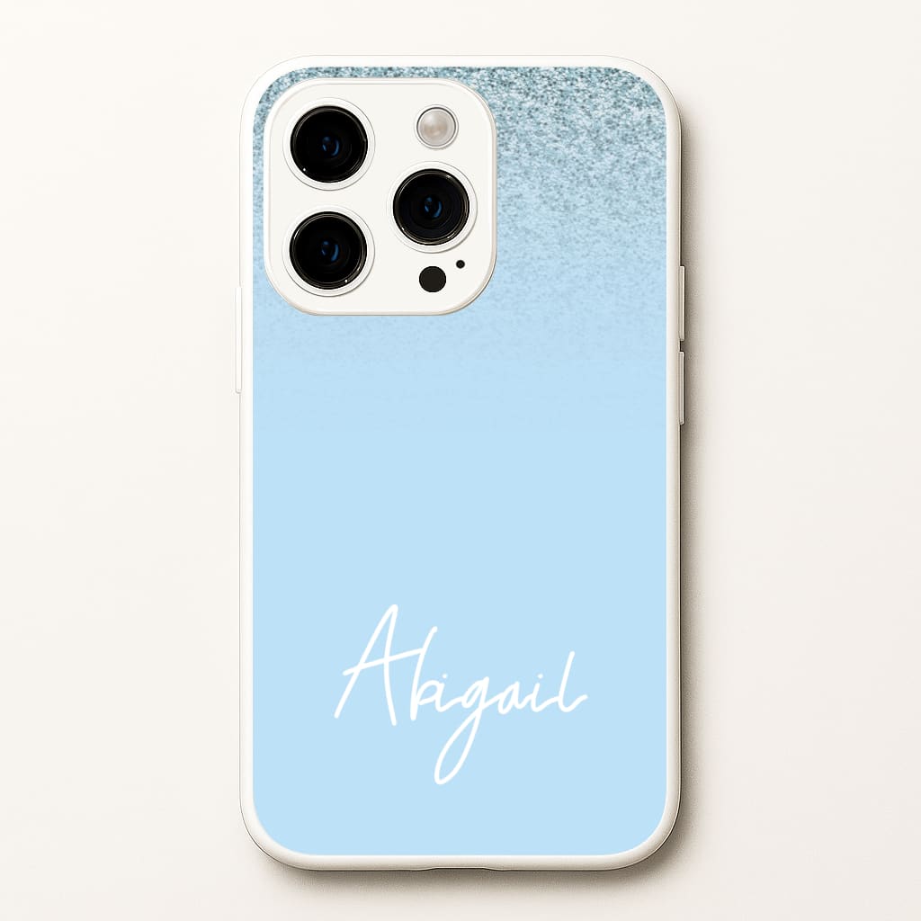 Blue Glitter Personalised Name  - Personalised Phone Case for iPhone 15 Pro Max