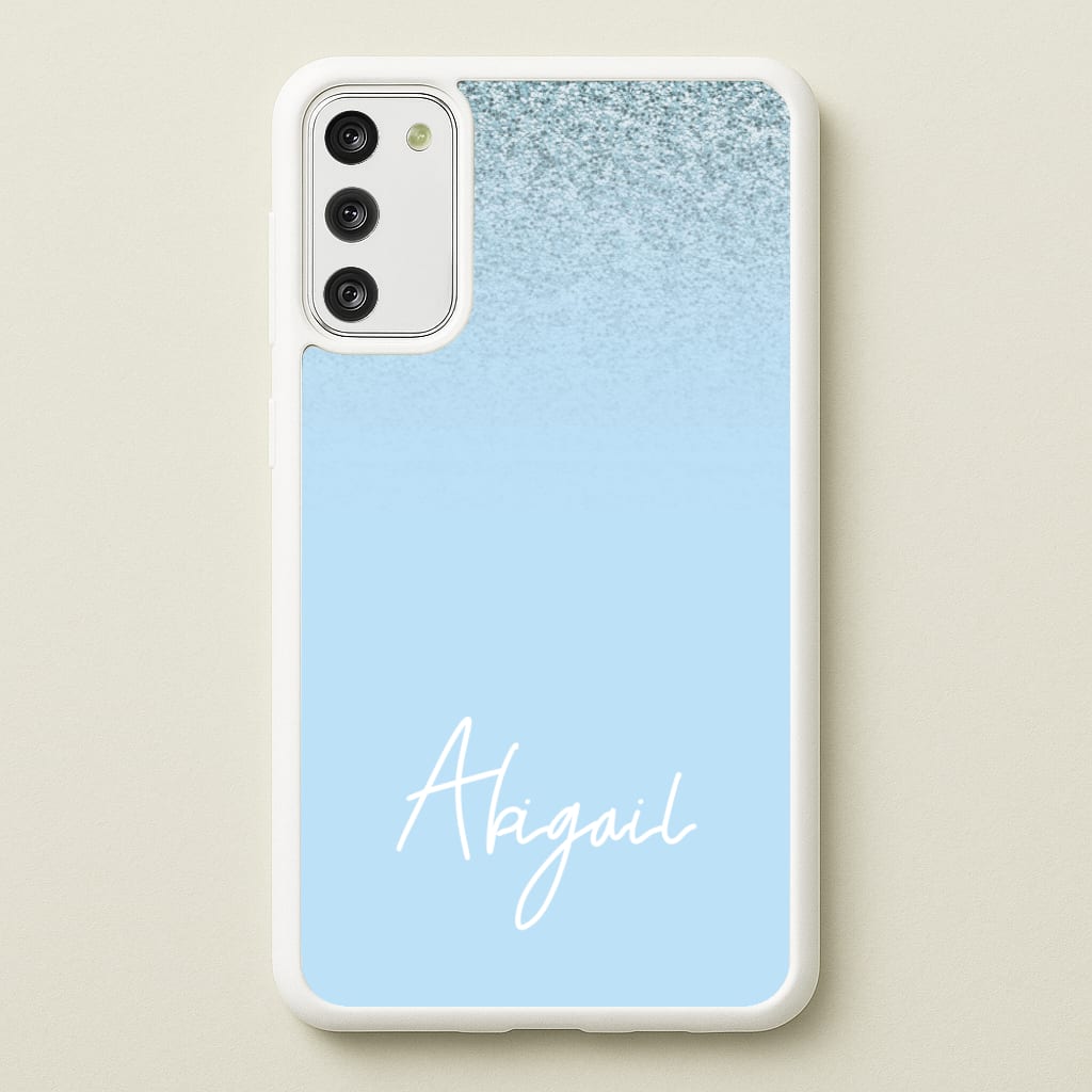 Blue Glitter Personalised Name  - Personalised Phone Case for Galaxy A41