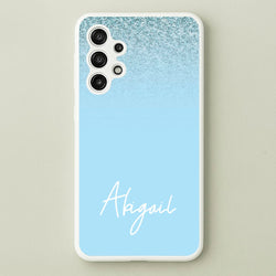 Blue Glitter Personalised Name  - Personalised Phone Case for Galaxy A13