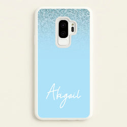 Blue Glitter Personalised Name  - Personalised Phone Case for Galaxy S9 Plus