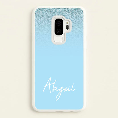 Blue Glitter Personalised Name  - Personalised Phone Case for Galaxy S9 Plus