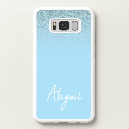 Blue Glitter Personalised Name  - Personalised Phone Case for Galaxy S8
