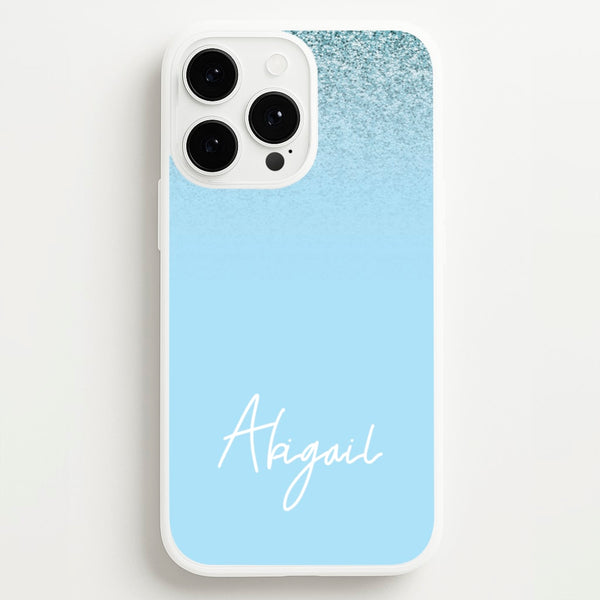 Blue Glitter Personalised Name  - Personalised Phone Case for iPhone 13 Pro Max