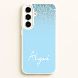 Blue Glitter Personalised Name  - Personalised Phone Case for Galaxy A56