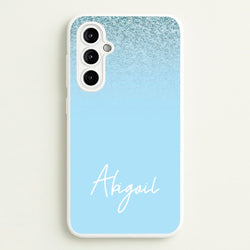 Blue Glitter Personalised Name  - Personalised Phone Case for Galaxy A14