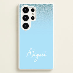 Blue Glitter Personalised Name  - Personalised Phone Case for Galaxy S25 Ultra