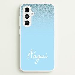 Blue Glitter Personalised Name  - Personalised Phone Case for Galaxy S23FE
