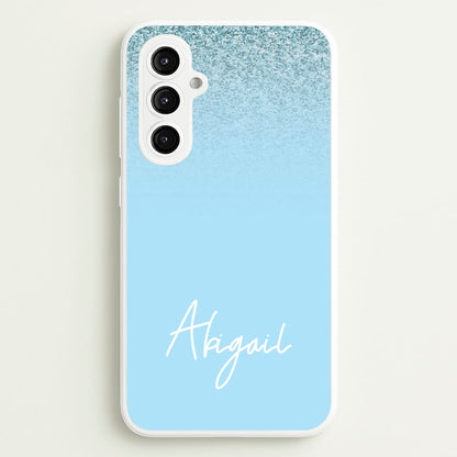 Blue Glitter Personalised Name  - Personalised Phone Case for Galaxy S23FE