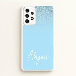 Blue Glitter Personalised Name  - Personalised Phone Case for Galaxy A52 / A52s