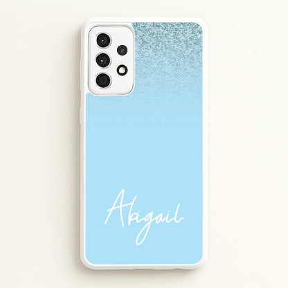 Blue Glitter Personalised Name  - Personalised Phone Case for Galaxy A52 / A52s