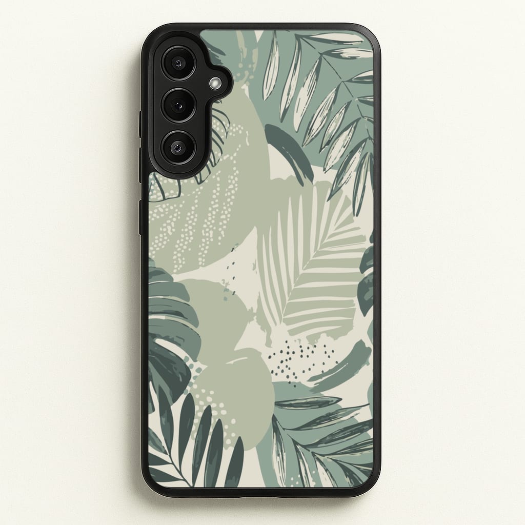Green Leaf Pattern - Foliage  - Foliage Phone Case for Galaxy A36