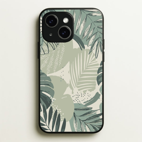 Green Leaf Pattern - Foliage  - Foliage Phone Case for iPhone 15