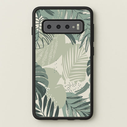 Green Leaf Pattern - Foliage  - Foliage Phone Case for Galaxy S10 Plus